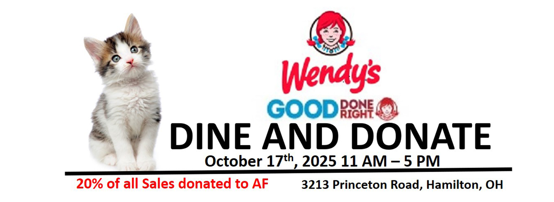 kitten and Wendy's logo